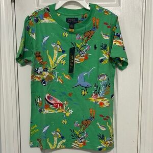 NWT Polo Ralph Lauren Jersey T-shirt iconic Polo Bear exploring the ocean size 6
